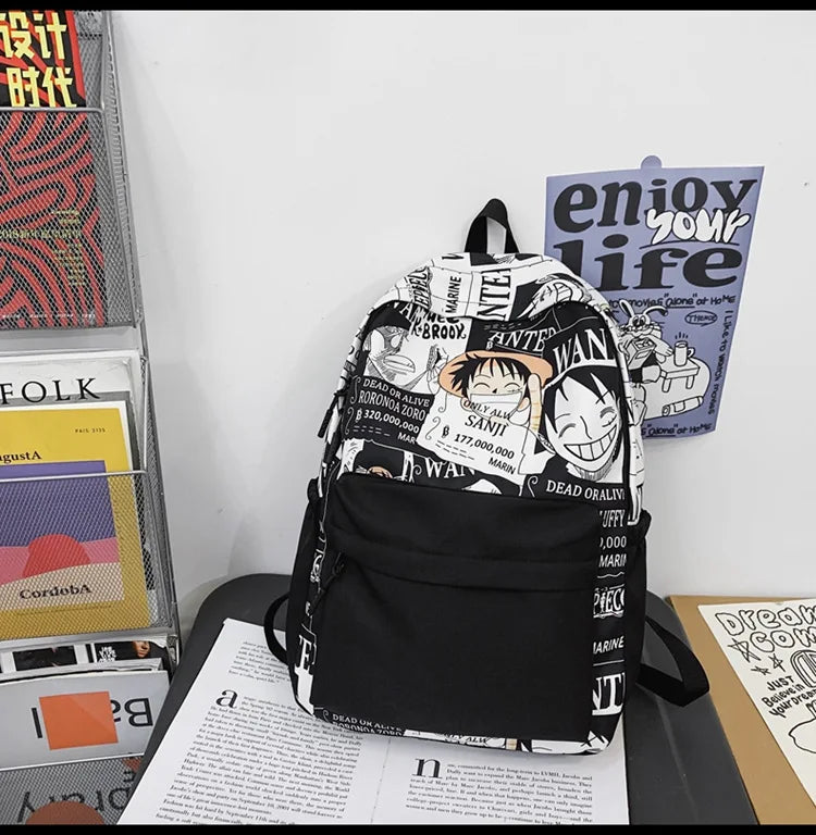 One Piece Luffy Anime Backpack | School Laptop Travel Bag