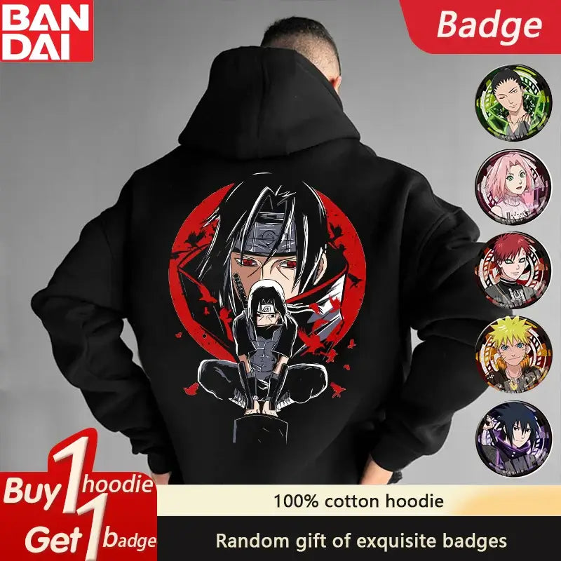 Naruto Sasuke Pure Cotton Anime Loose Hoodie | 2026