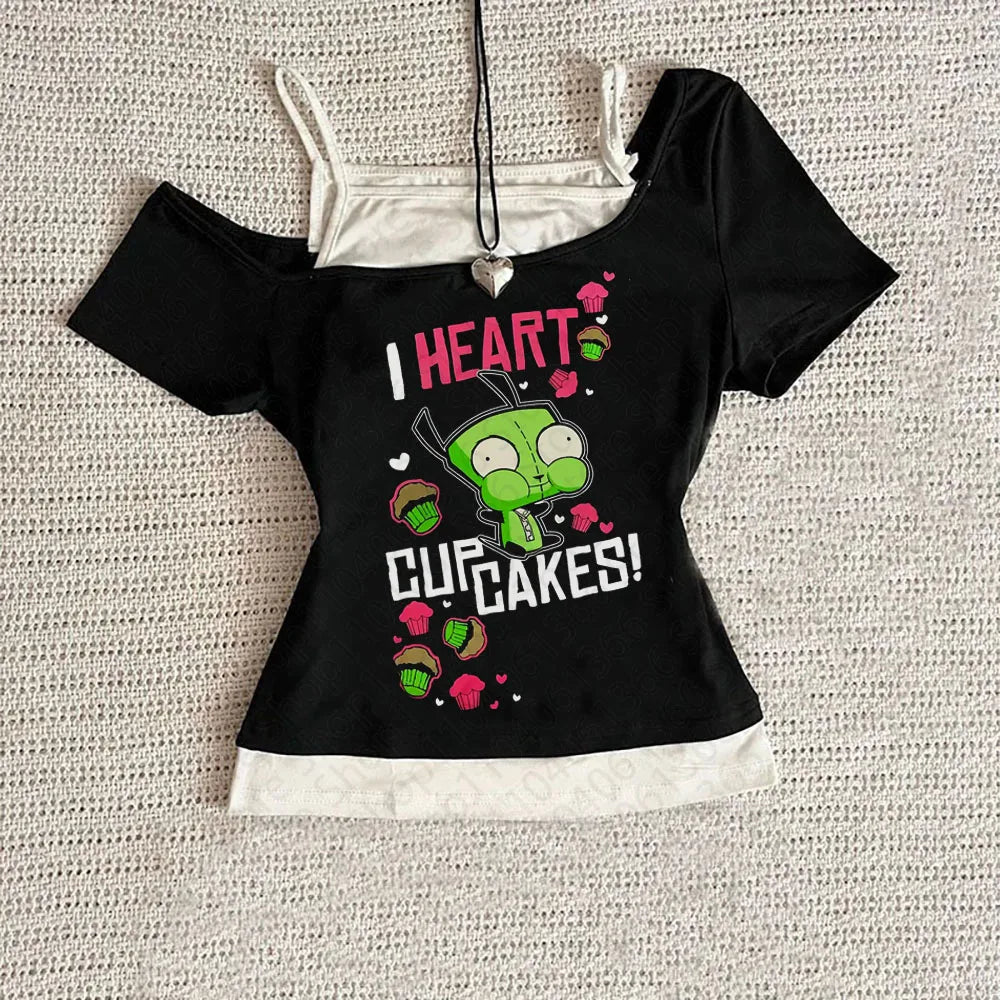 Y2k Clothes Women Tops Harajuku Cute Crop Top Suspenders