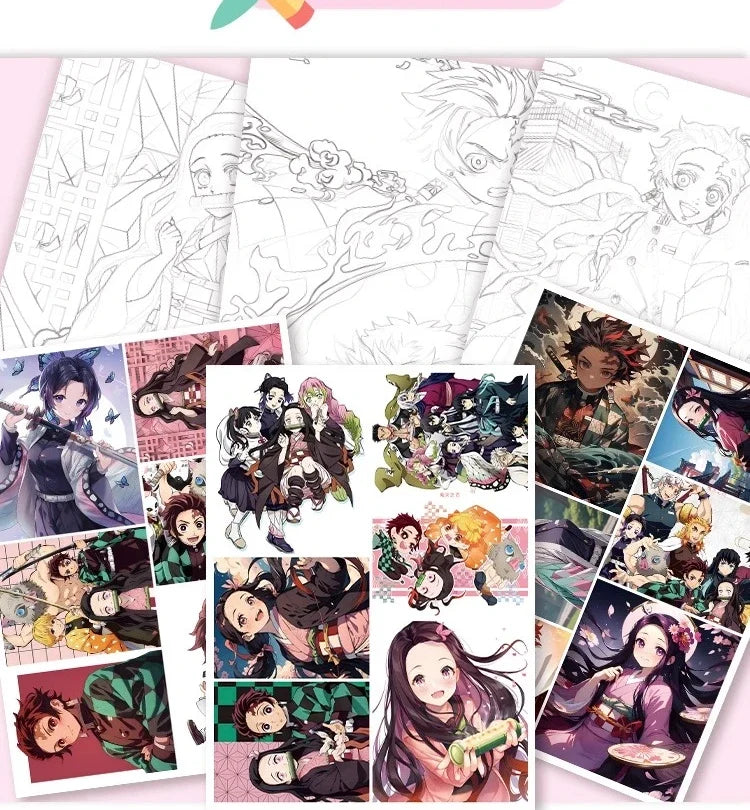 Demon Slayer Anime Colouring Book Children DIY | Drawing
