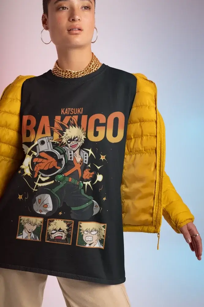 Katsuki Bakugo T-Shirt: MHA Anime Hero Manga Tee