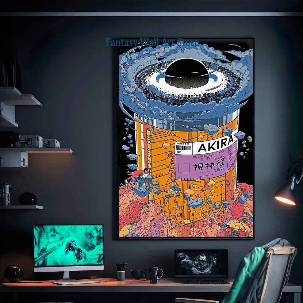 Poster Manga Page Akira 80s Wall Decor Vintage Comic Manga Japanese Animation Wall Decor Akira Comics Book Canvas Painting Gift