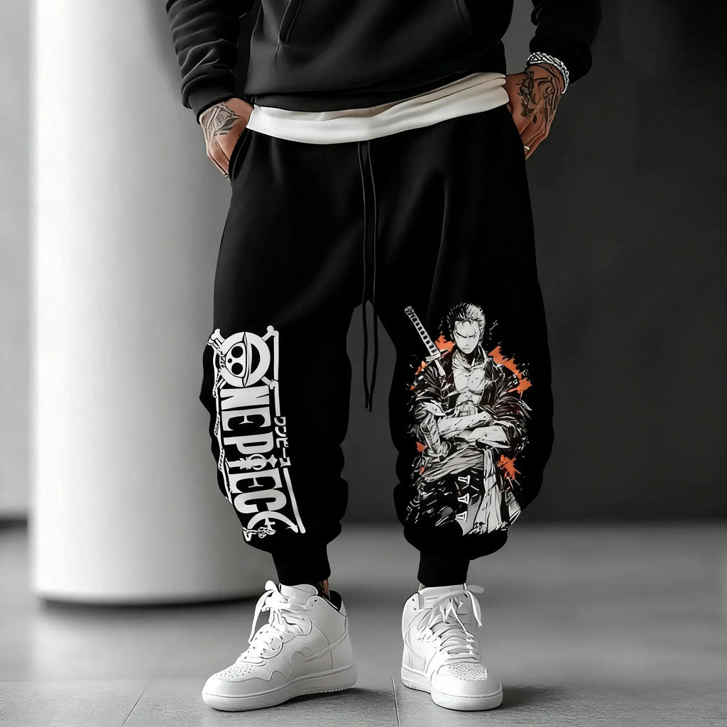 One Piece Graphic Joggers: Y2K Anime Streetwear Pants