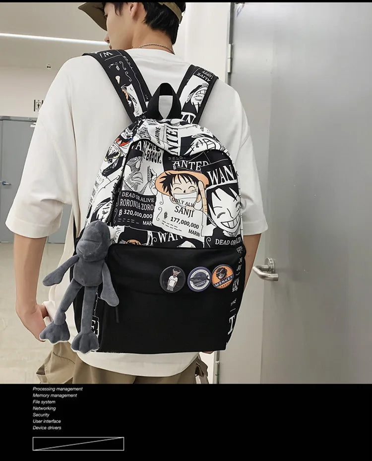 One Piece Luffy Anime Backpack | School Laptop Travel Bag