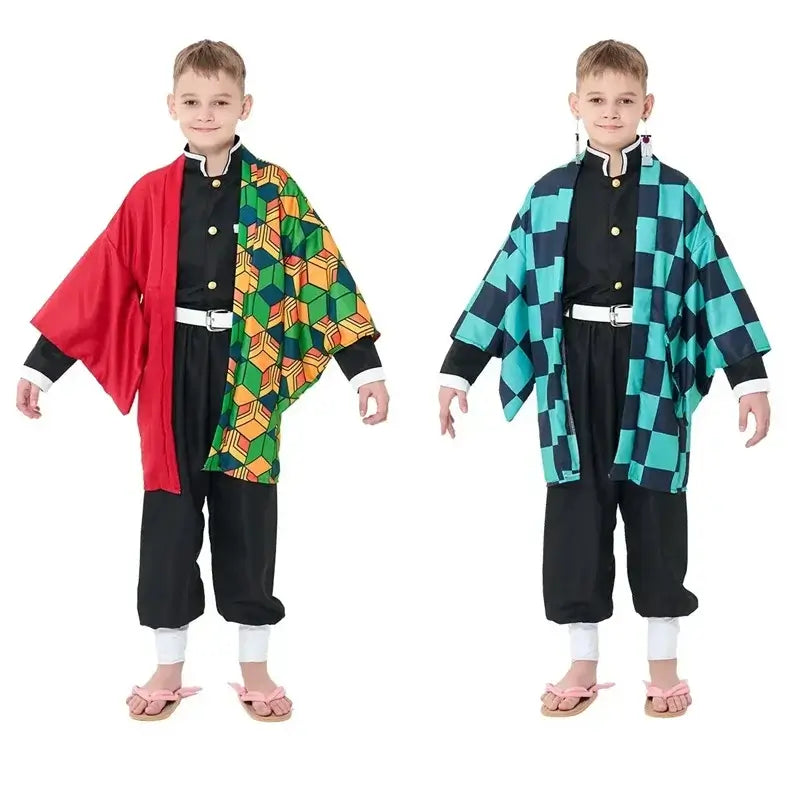 Kids Demon Slayer Costume: Tanjiro & Zenitsu Uniform