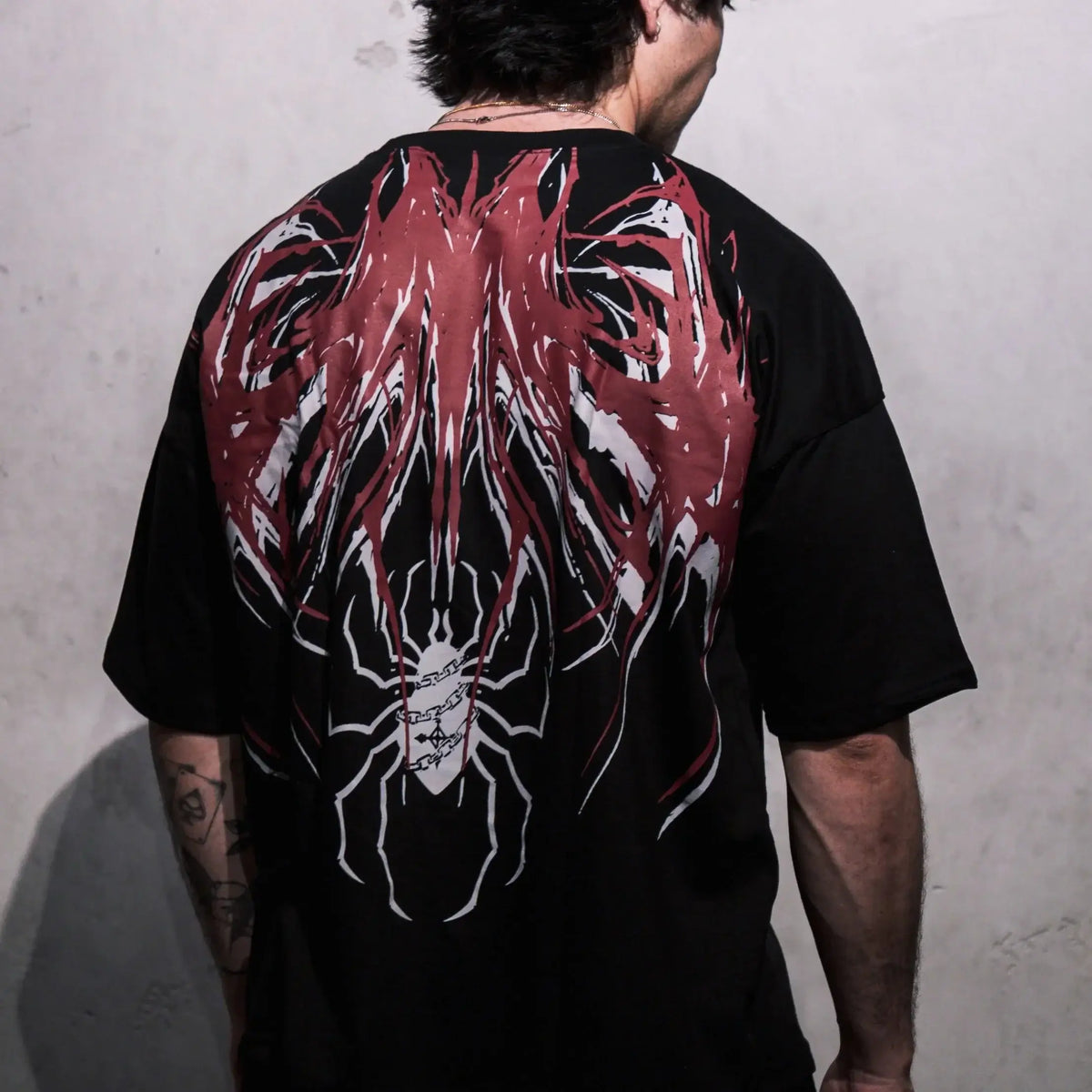 Oversized Cotton Tee Skull Print Unisex Streetwear Gym Top