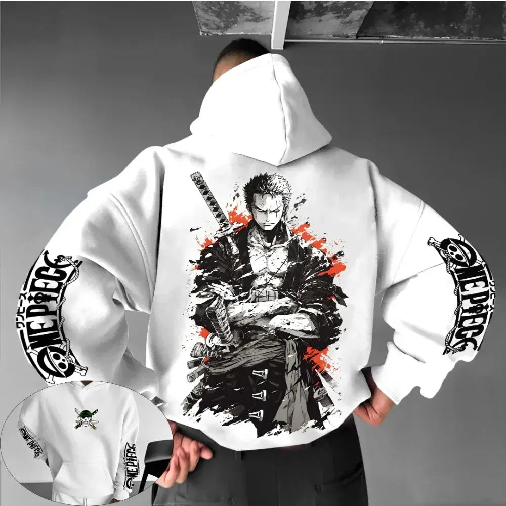 Roronoa Zoro Hoodie: One Piece Parent-Child Anime Sweatshirt