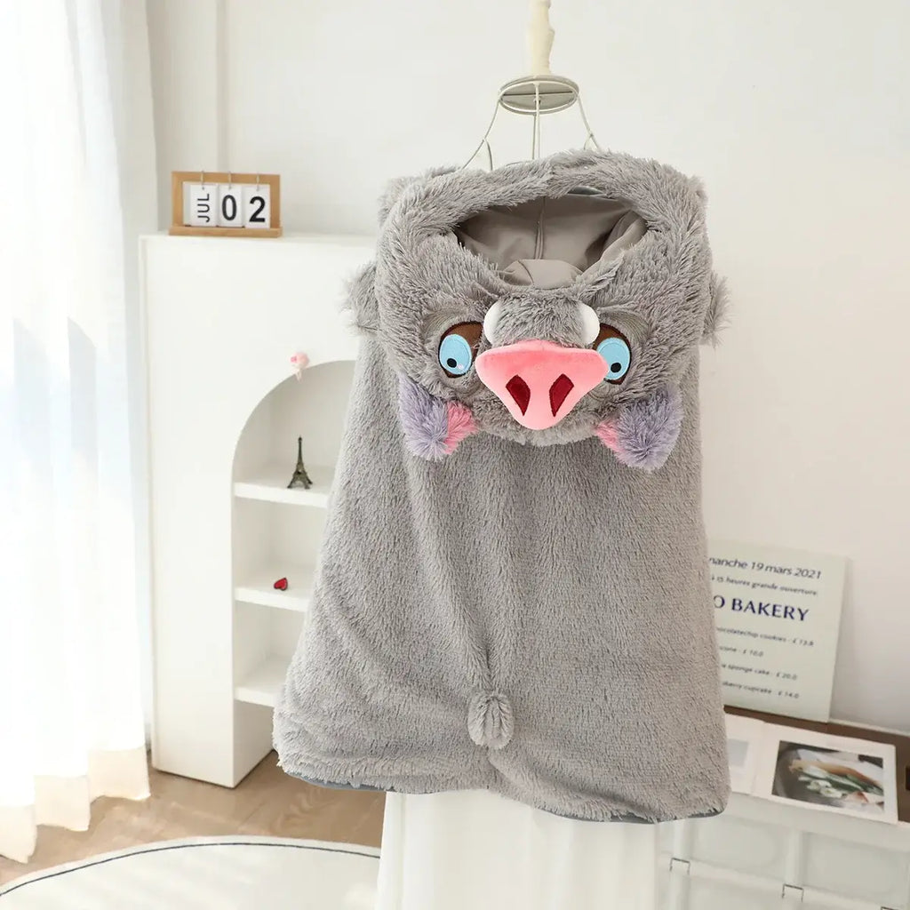 Inosuke Boar Head Plush Cosplay Neck Pillow | Travel