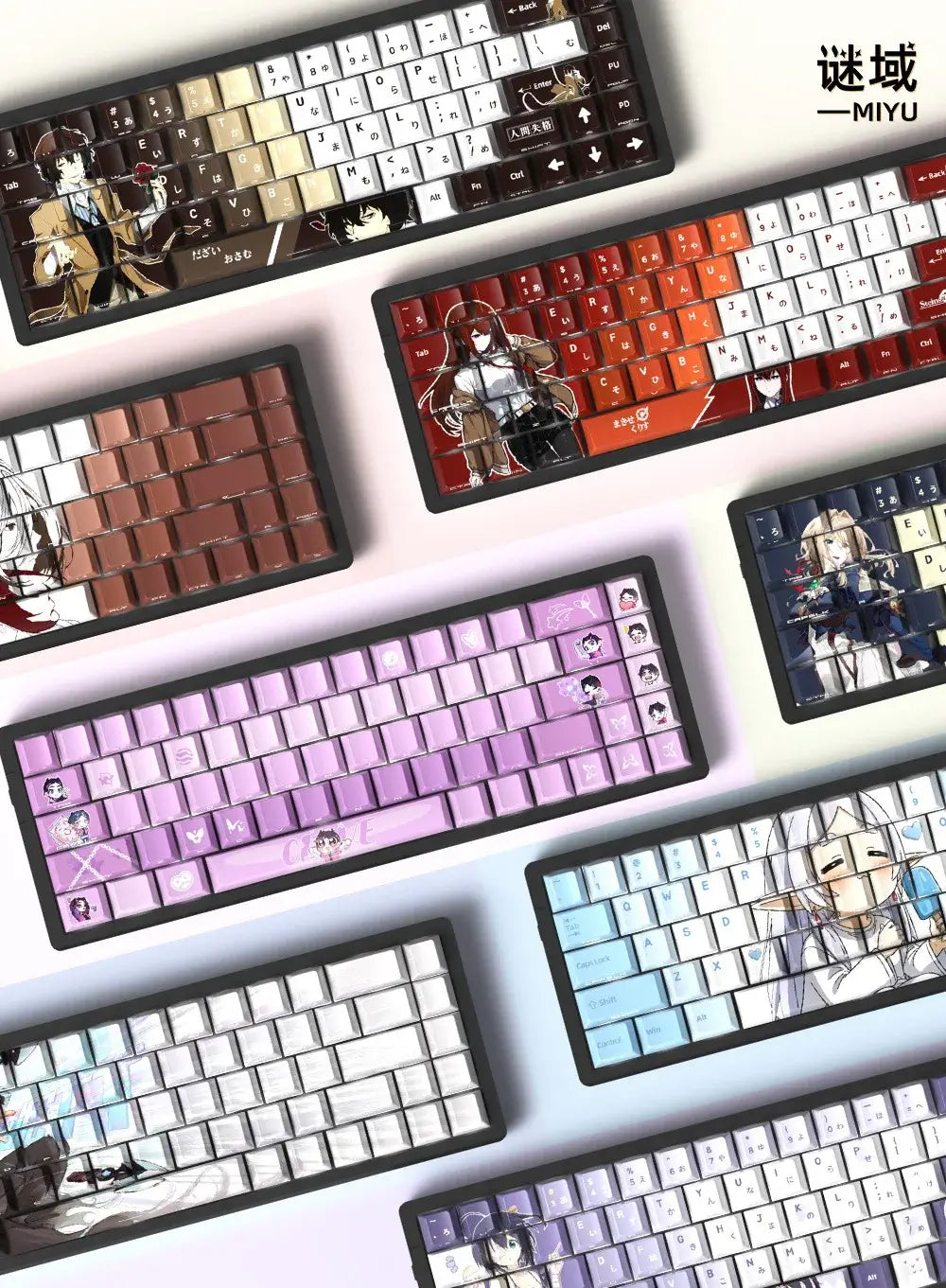 Miyu 129-Key OEM PBT Translucent Keycaps | Custom Mech