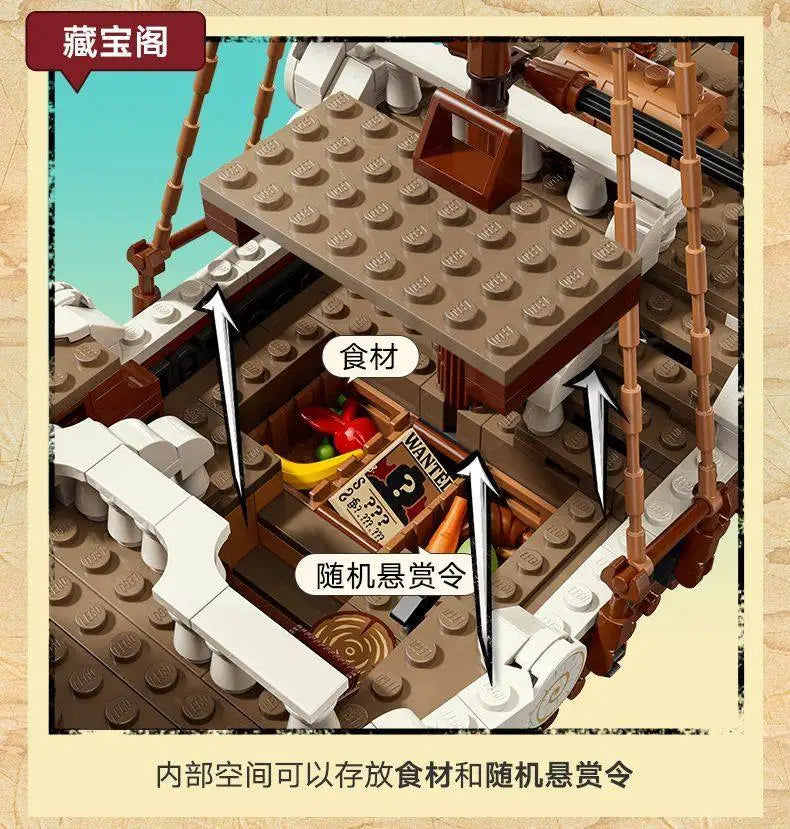 One Piece Going Merry Building Blocks: Pirate Ship Assembly Toy
