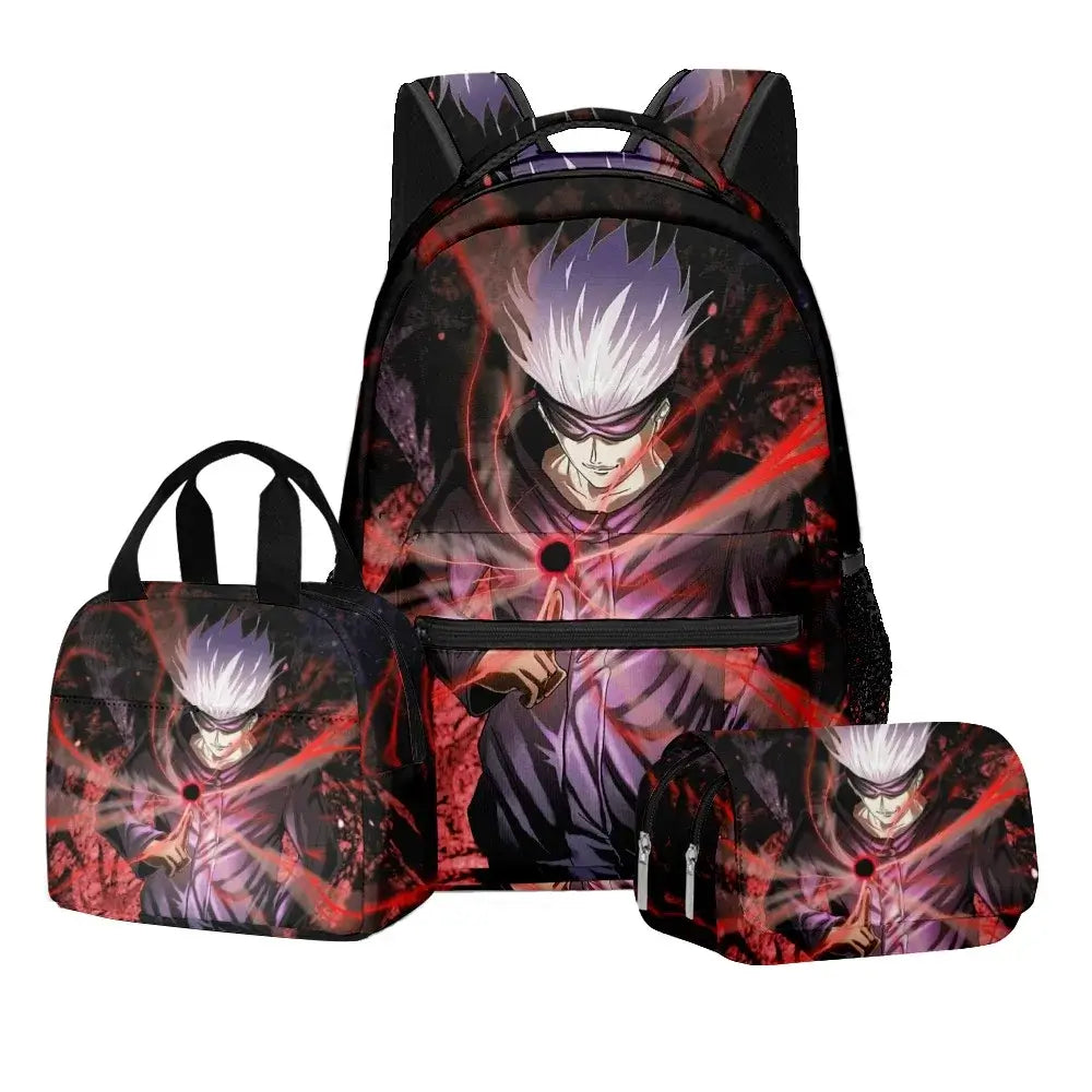 Jujutsu Kaisen Backpack Set: 3-Piece Anime School Bag Gift