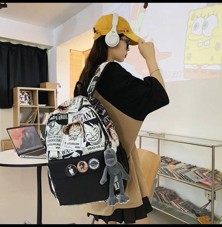 One Piece Luffy Anime Backpack | School Laptop Travel Bag
