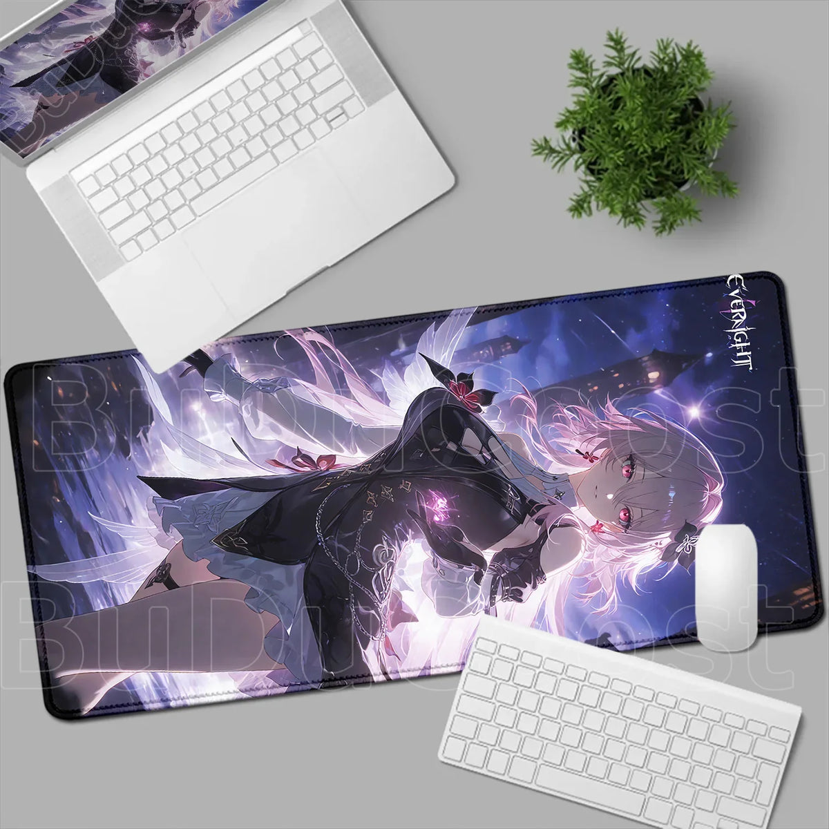 Kawaii Girl Evernight March 7th Mouse Pad Honkai Star Rail Gaming Anime Mousepad Non-slip Desk Mat Large Protector Keyboard Pads