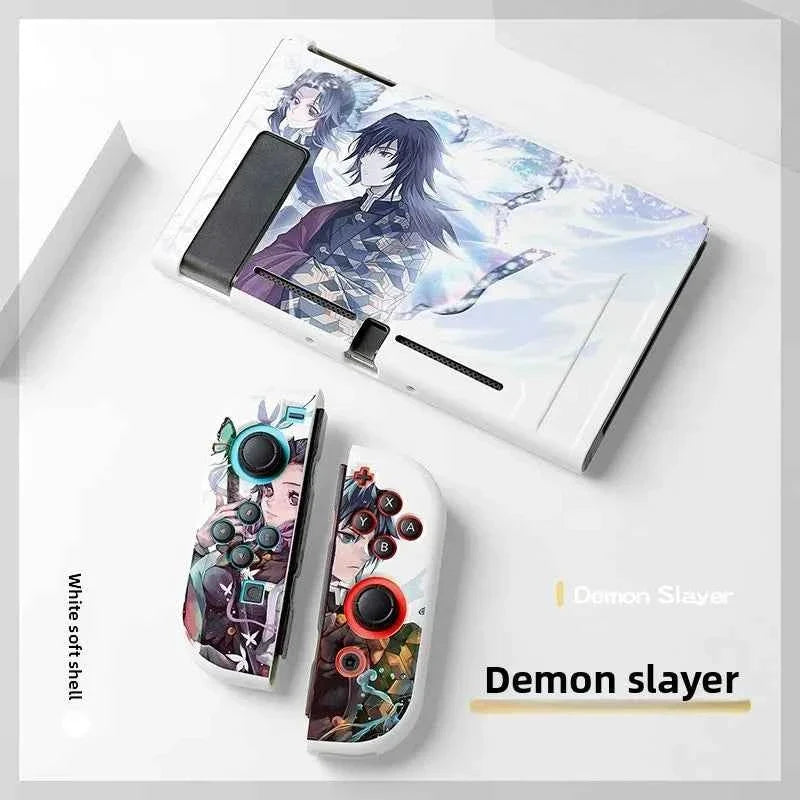 Demon Slayer TPU Soft Frosted Shell Anime Protective Case Split Silicone Rubber Protective Case for Switch Oled Game Accessories