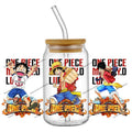 One Piece UV DTF Stickers 16oz 3D Cup Decals