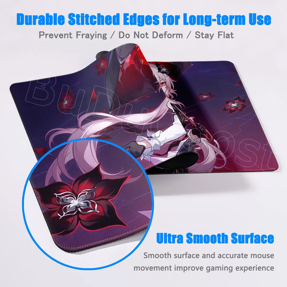 Kawaii Girl Evernight March 7th Mouse Pad Honkai Star Rail Gaming Anime Mousepad Non-slip Desk Mat Large Protector Keyboard Pads