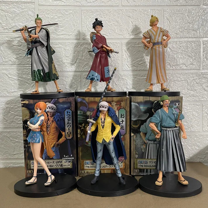 One Piece 17cm Anime Figure: Luffy Zoro Yamato Statue
