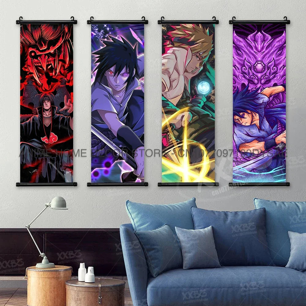 Uzumaki Naruto Posters: Sasuke & Madara Wall Art Scroll