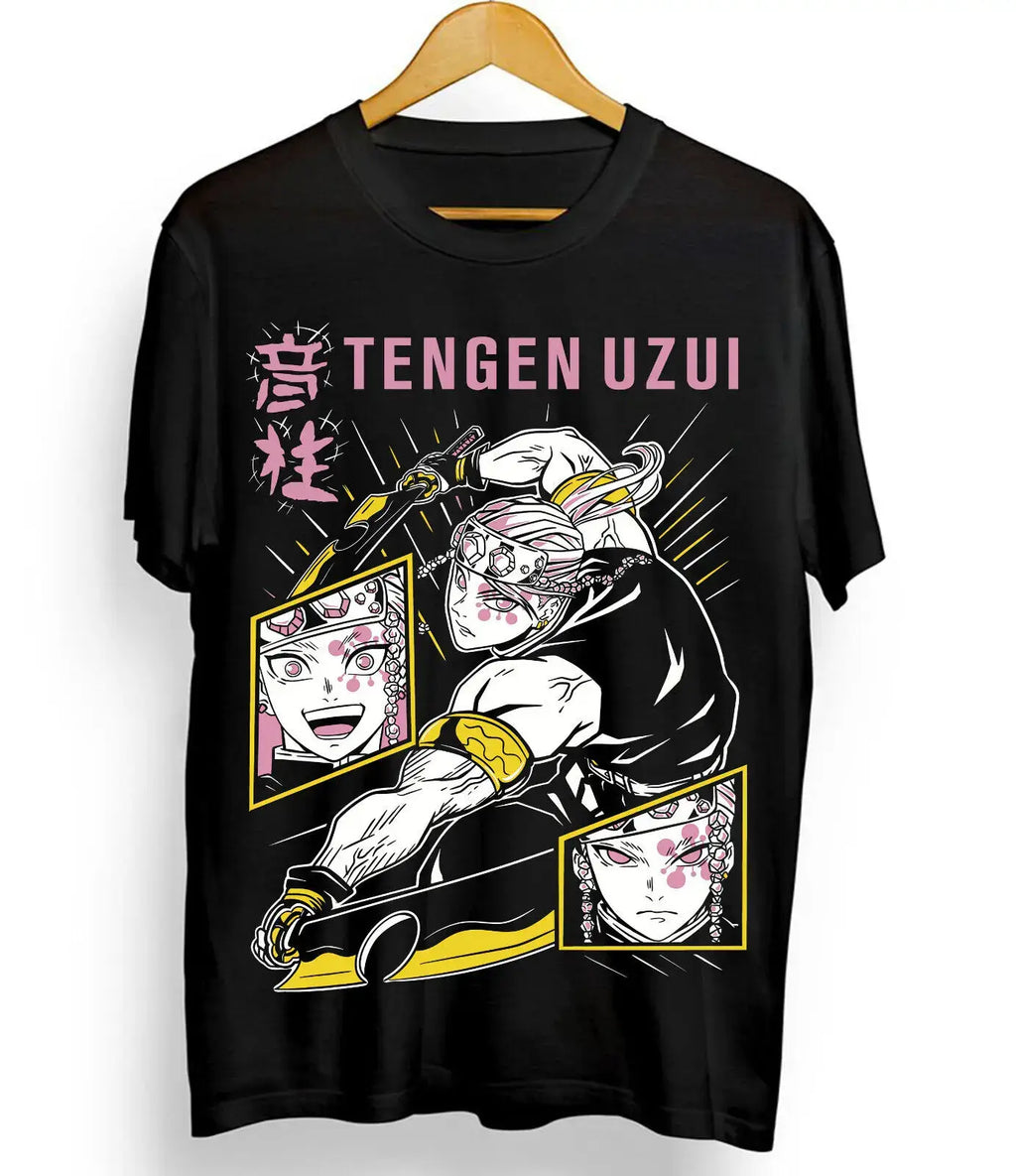Tengen Uzui T-shirt: Flashy Demon Slayer Black Tee