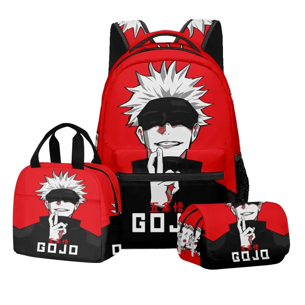 Jujutsu Kaisen Backpack Set: 3-Piece Anime School Bag Gift