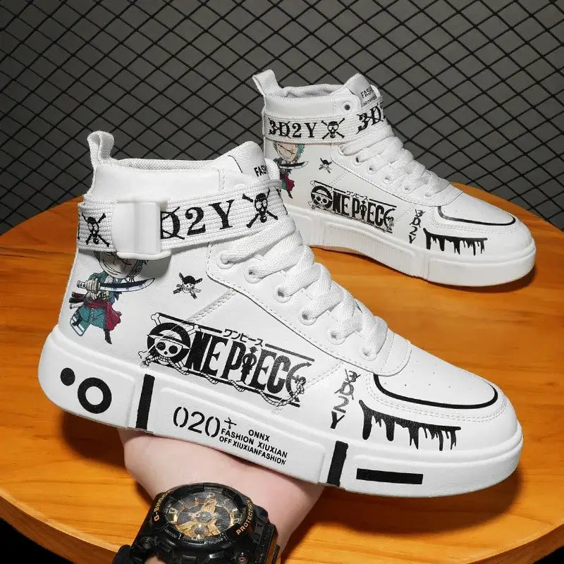 One Piece Luffy High Top Shoes Zoro Anime Sneakers