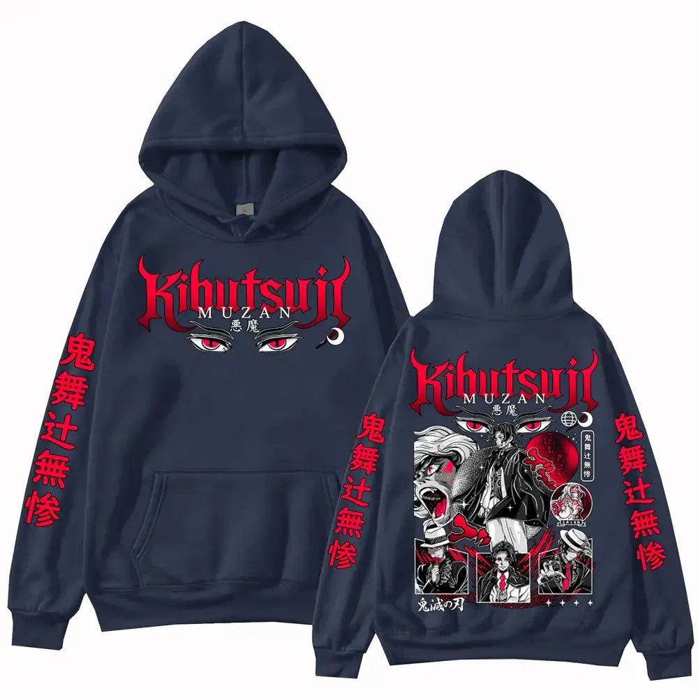 Muzan Kibutsuji Hoodie Demon Slayer Harajuku Pullover