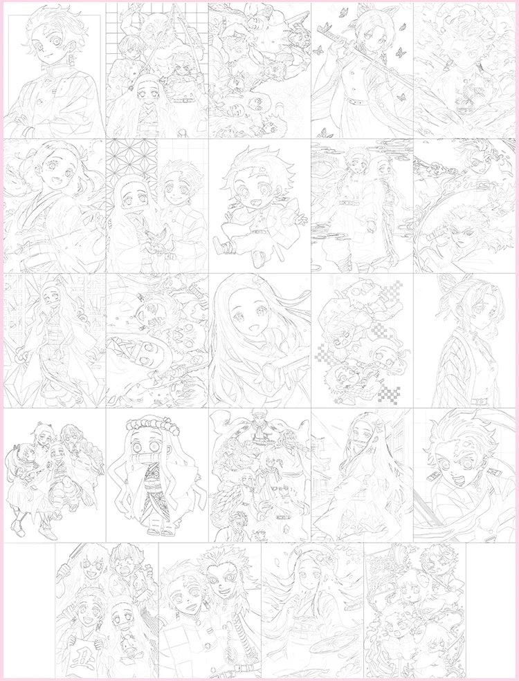 Demon Slayer Anime Colouring Book Children DIY | Drawing