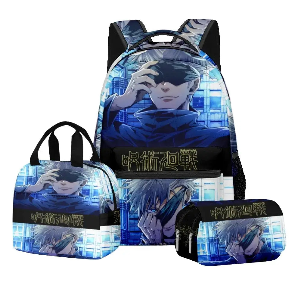 Jujutsu Kaisen Backpack Set: 3-Piece Anime School Bag Gift