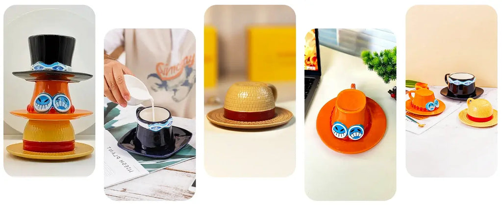 Luffy Ace Sabo Chopper Mug One Piece Ceramic With Saucer