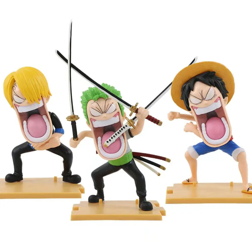 One Piece Hungry Trio Luffy Zoro Sanji Figure Set | 15CM