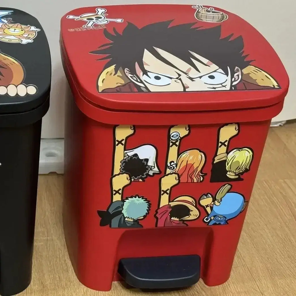 Luffy One Piece Trash Bin Foot Pedal Large Capacity Home