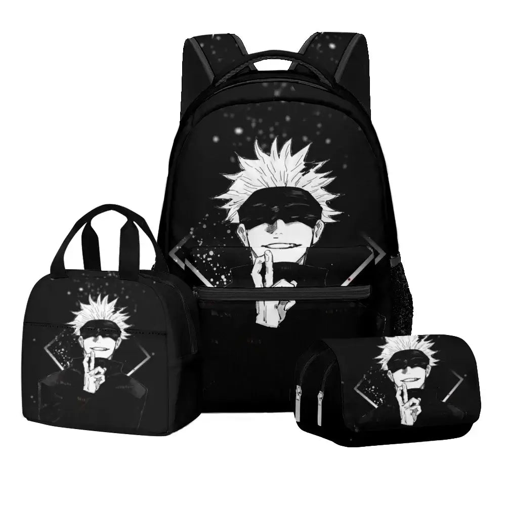 Jujutsu Kaisen Backpack Set: 3-Piece Anime School Bag Gift