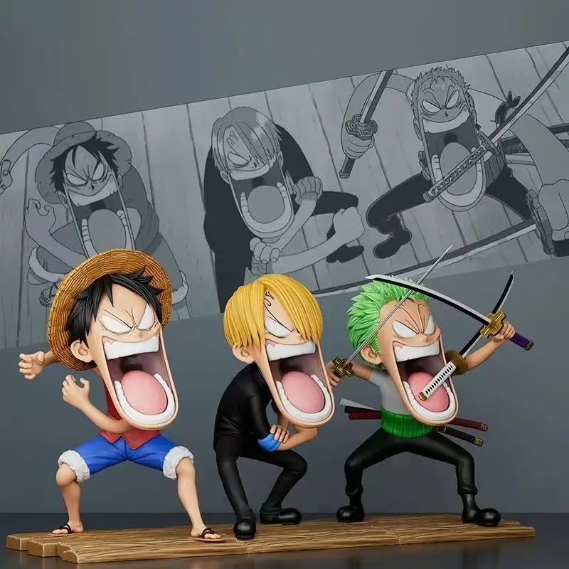 One Piece Hungry Trio Luffy Zoro Sanji Figure Set | 15CM