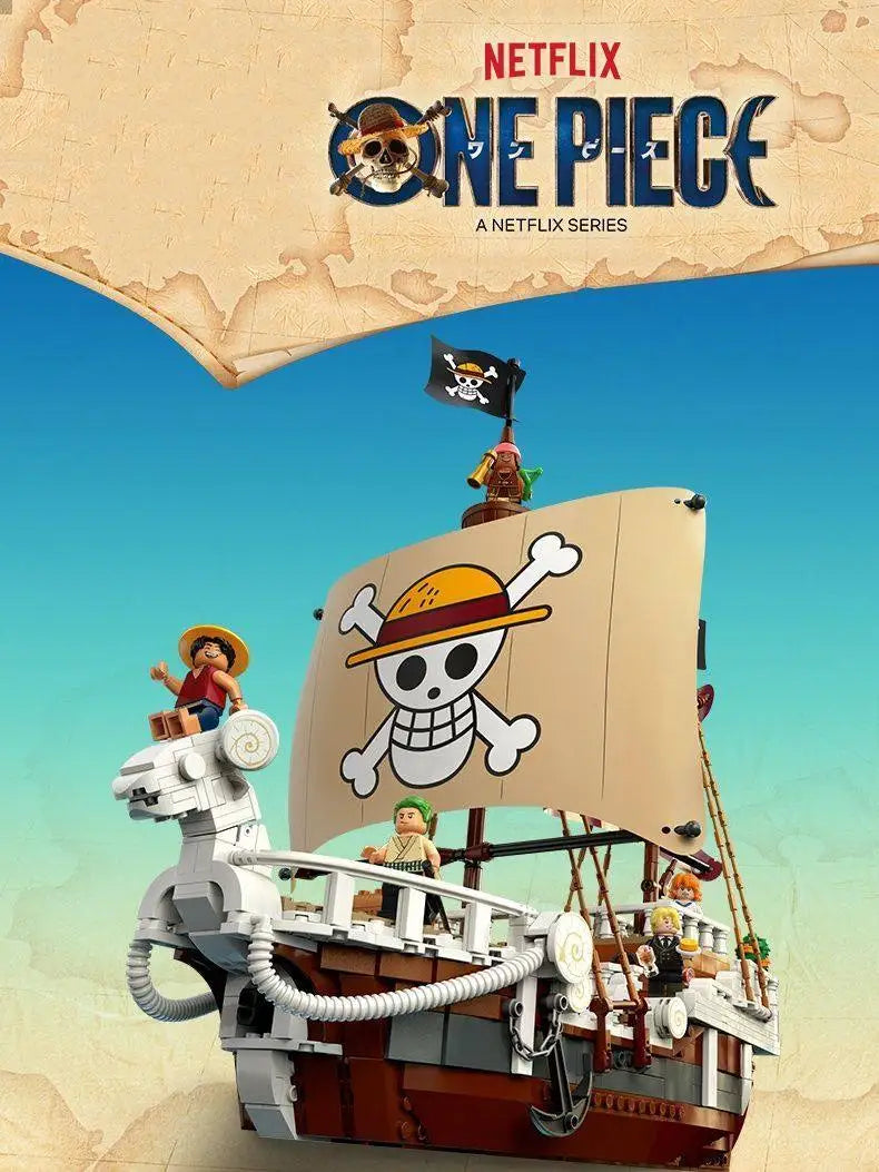 One Piece Going Merry Building Blocks: Pirate Ship Assembly Toy