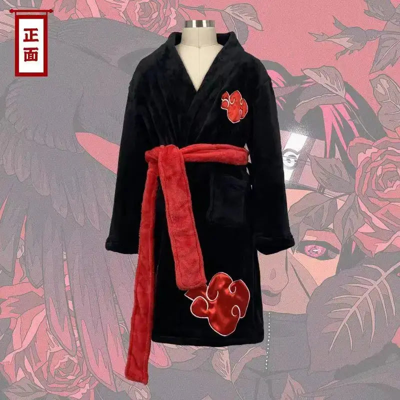 Naruto Akatsuki Robe: Itachi Uchiha Thermal Fleece Bathrobe