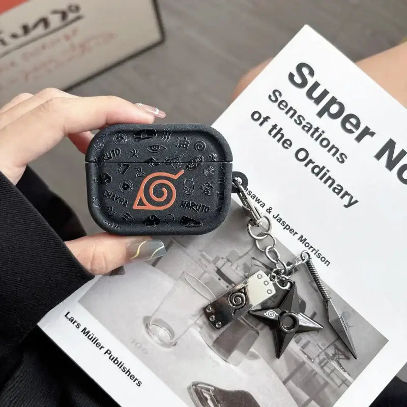 Naruto Akatsuki AirPods Case Shuriken Pendant Protective