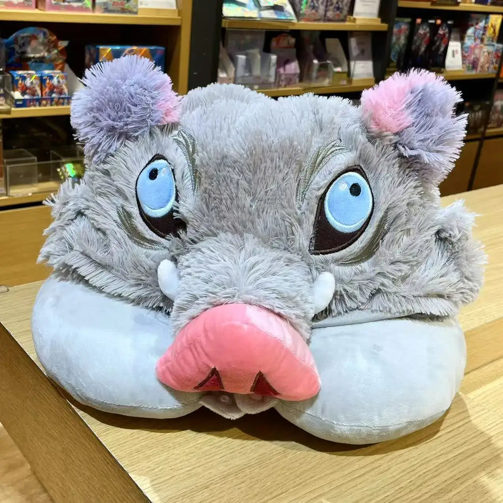 Inosuke Boar Head Plush Cosplay Neck Pillow | Travel