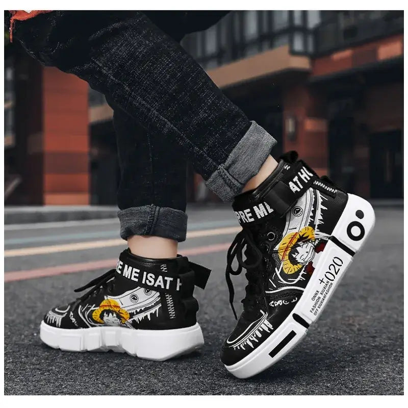 One Piece Luffy High Top Shoes Zoro Anime Sneakers