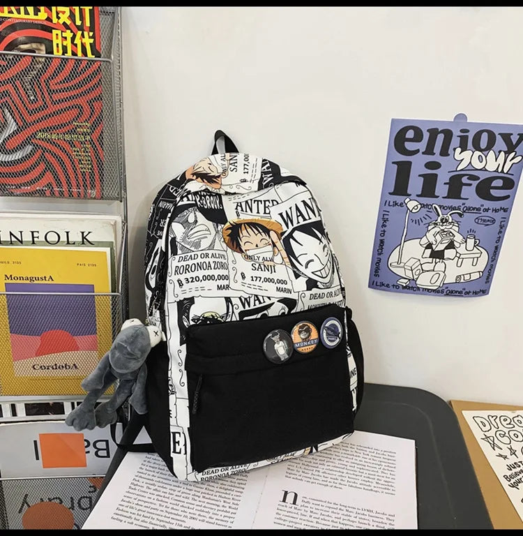 One Piece Luffy Anime Backpack | School Laptop Travel Bag