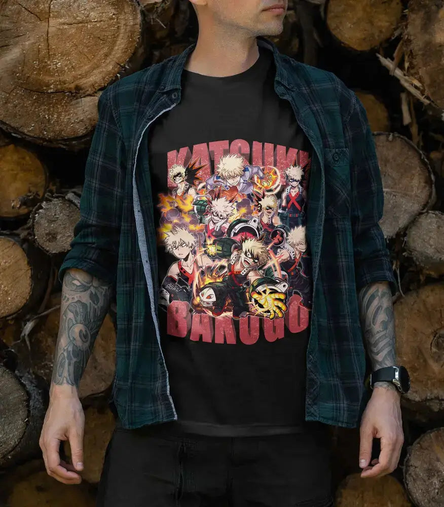 Katsuki Bakugo T-Shirt: MHA Manga Hero Anime Gift