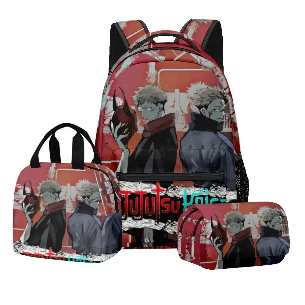 Jujutsu Kaisen Backpack Set: 3-Piece Anime School Bag Gift