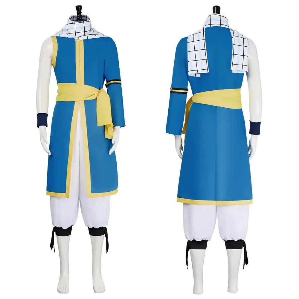Natsu Dragneel Fairy Tail Cosplay Costume Blue Black