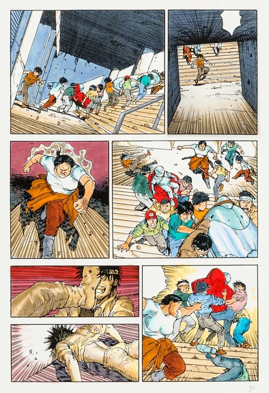 Poster Manga Page Akira 80s Wall Decor Vintage Comic Manga Japanese Animation Wall Decor Akira Comics Book Canvas Painting Gift