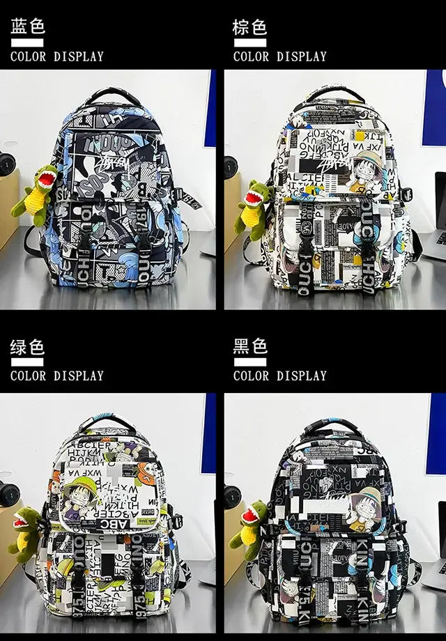 One Piece Luffy Backpack: High-Capacity Anime School Bag