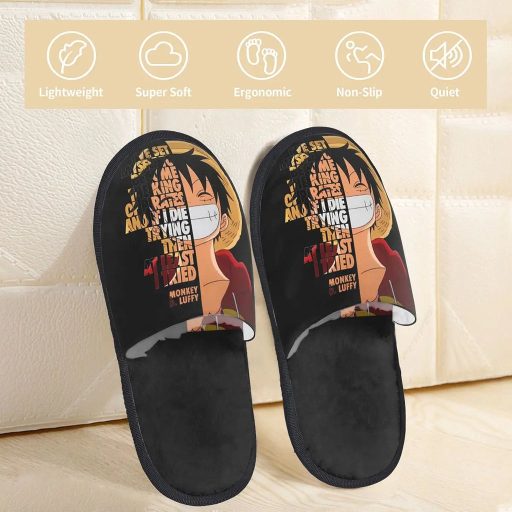 One Piece Luffy Memory Foam House Slippers | Cozy Anime