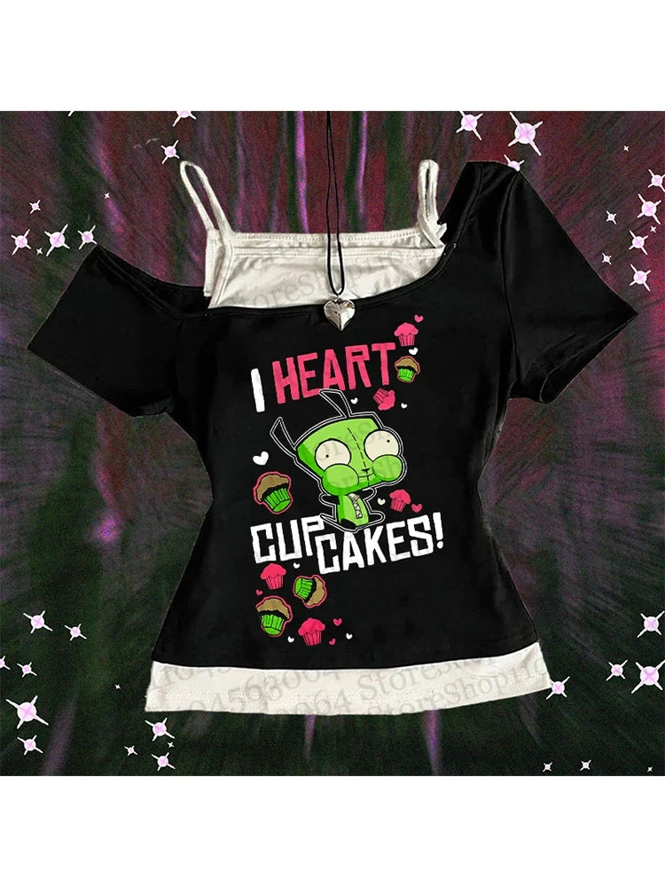 Y2k Clothes Women Tops Harajuku Cute Crop Top Suspenders