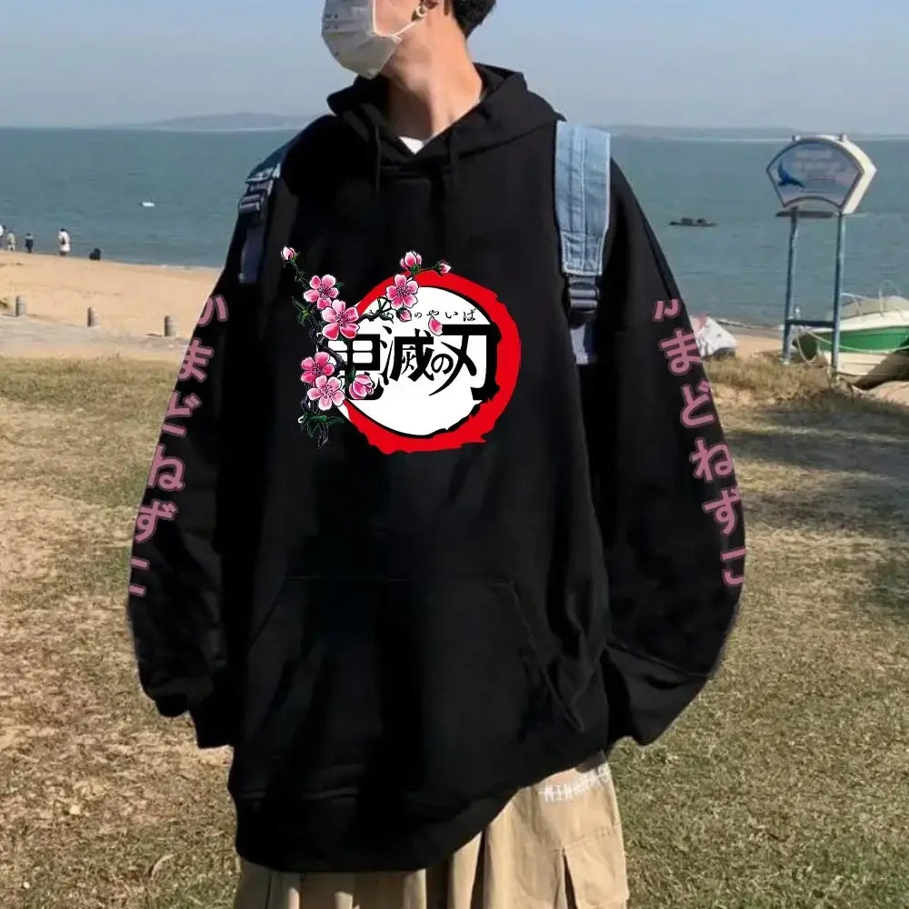 Demon Slayer Kamado Nezuko Oversize Anime Hoodie Streetwear