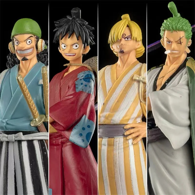 One Piece 17cm Anime Figure: Luffy Zoro Yamato Statue