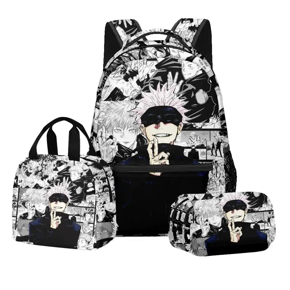 Jujutsu Kaisen Backpack Set: 3-Piece Anime School Bag Gift