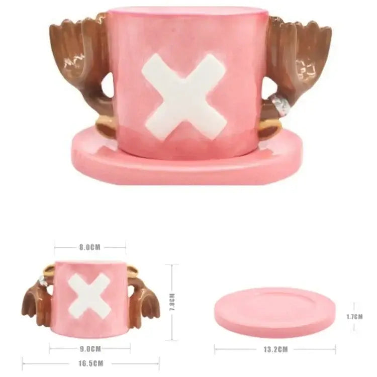 Luffy Ace Sabo Chopper Mug One Piece Ceramic With Saucer